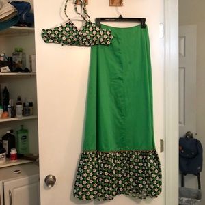 Vintage matching two piece skirt and top